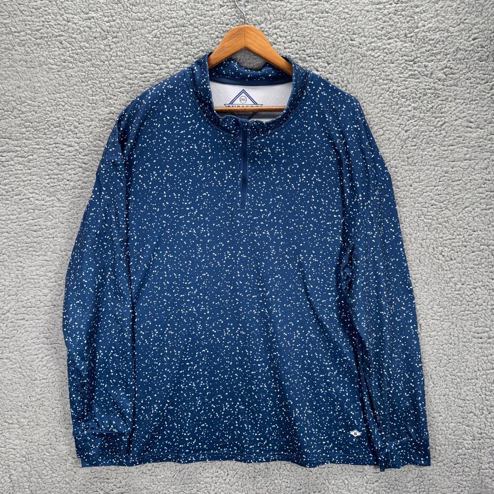 Burlebo Men's 1/4 Zip Pullover 2XL Blue Long Sleeve Performance Golf